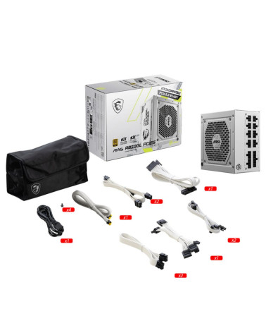 Блок питания MSI MAG A850GL PCIE5 WHITE , 850W, 80+ Gold, полностью модульный, ATX 3.1, PCIE5.1, RTL 