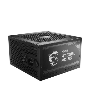 Блок питания ПК MSI MAG A750GL PCIE5 EU, 750W, Fully-Modular, 80 Plus Gold, Color Box, Pallet packing,7Y Warranty, ATX 3.1, PCIE