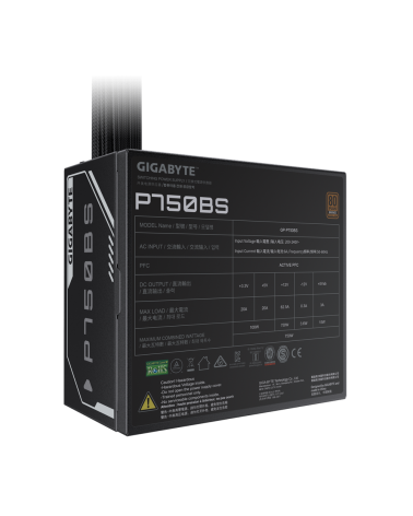 Блок питания ПК Gigabyte P750BS 750W, 80Plus, Bronze, RTL 10 