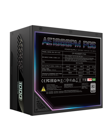 Блок питания ПК Gigabyte AE1000PM PG5 1000W, 80Plus, Platinum, Полностью модульный, PCIe Gen 5.1, ATX 3.0 compatible 