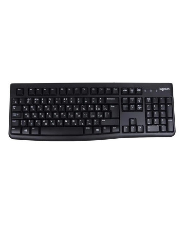 Клавиатура Logitech K120 for Business |920-002522| черная, офисная, 104 клавиши, защита от воды, USB 1,5м, brown box, (021419) 