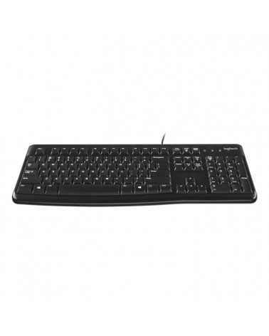 Клавиатура Logitech K120 черная, офисная, 104 клавиши, защита от воды USB 1.5м, RTL