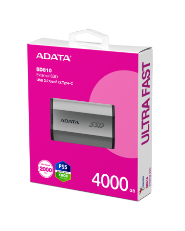Твердотельный накопитель SSD ADATA 4TB SD810 SD810-4000G-CSG USB 3.2 Gen 2x2 Type-C,2000/2000 