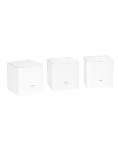 Маршрутизатор Tenda MW3(3-pack) Двухдиапазонная Wi-Fi Mesh система АС1200 до 300 Мбит/с на 2,4 ГГц + до 867 Мбит/с на 5 ГГц, LAN