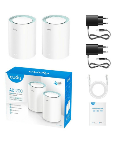Маршрутизатор CUDY AC1200 Wi-Fi Gigabit Mesh Solution 2-Pack, Chipset MT7621+MT7613B+MT7603, Dual-Band, 867Mbps at 5GHz + 300Mbp