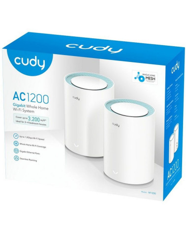 Маршрутизатор CUDY AC1200 Wi-Fi Gigabit Mesh Solution 2-Pack, Chipset MT7621+MT7613B+MT7603, Dual-Band, 867Mbps at 5GHz + 300Mbp