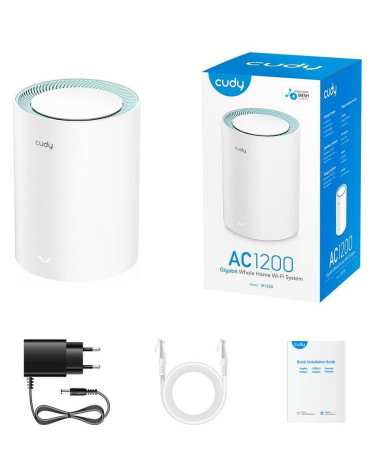 Маршрутизатор CUDY AC1200 Wi-Fi Gigabit Mesh Solution 1-Pack, Chipset MT7621+MT7613B+MT7603, Dual-Band, 867Mbps at 5GHz + 300Mbp