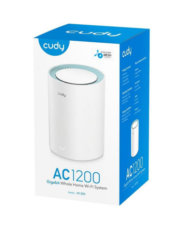 Маршрутизатор CUDY AC1200 Wi-Fi Gigabit Mesh Solution 1-Pack, Chipset MT7621+MT7613B+MT7603, Dual-Band, 867Mbps at 5GHz + 300Mbp