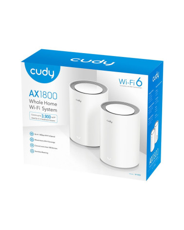 Маршрутизатор CUDY AX1800 Wi-Fi 6 Mesh Solution 2-Pack,Chipset MediaTek, Dual-Band, 802.11ax/ac/a/b/g/n,  1201Mbps at 5GHz + 574