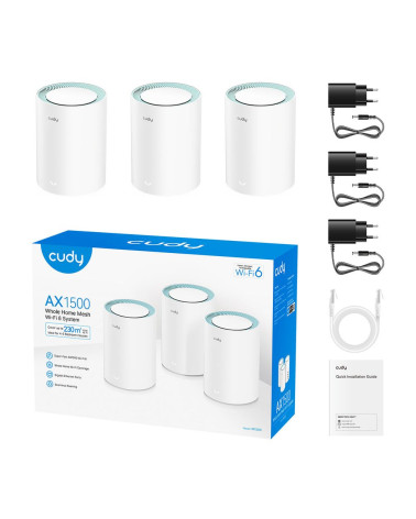 Маршрутизатор CUDY M1500(3-Pack) Gigabit Wi-Fi 6 Mesh Solution 