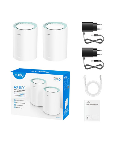 Маршрутизатор CUDY M1500(2-Pack) Gigabit Wi-Fi 6 Mesh Solution 