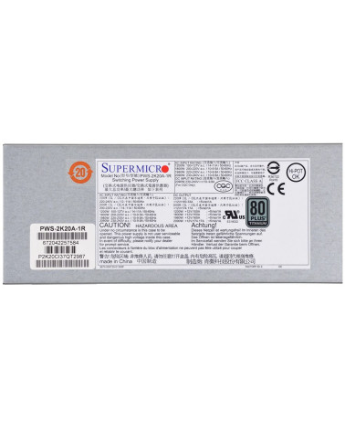 Блок питания SuperMicro PWS-2K20A-1R 1U 2200W Redundant, Titanium, 76(W) X 40(H) X 336(L) mm 