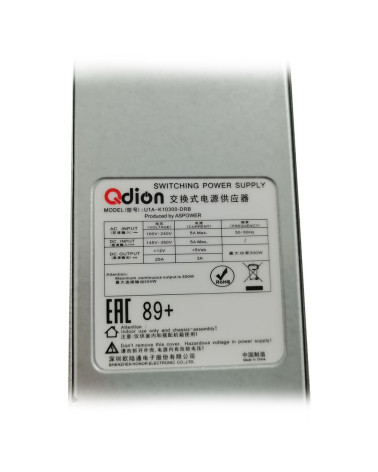 Блок питания Qdion U1A-K10300-DRB 1U Slim 300W (ШВГ50.5*40*196mm), 89+, OEM (696060) 