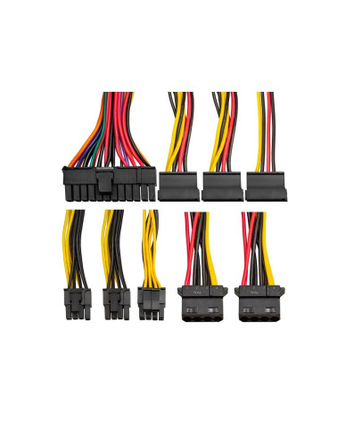 Блок питания 800W ExeGate M800 (SFX, APFC, КПД 87% (80 PLUS Silver), 8cm fan, 24pin, (4+4)pin, 2xPCI-E, 3xSATA, 2xIDE, black) 