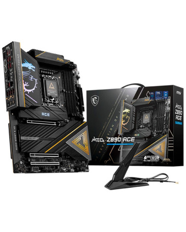 Материнская плата MSI MEG Z890 ACE Z890, LGA1851, 4*DDR5, 3*PCIEx16, 5*M.2, 3*TypeC, 11*USB3.2Gen2, 4*USB3.2Gen1, 4*USB2.0, 4*SA