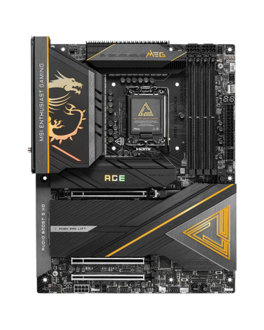Материнская плата MSI MEG Z890 ACE Z890, LGA1851, 4*DDR5, 3*PCIEx16, 5*M.2, 3*TypeC, 11*USB3.2Gen2, 4*USB3.2Gen1, 4*USB2.0, 4*SA