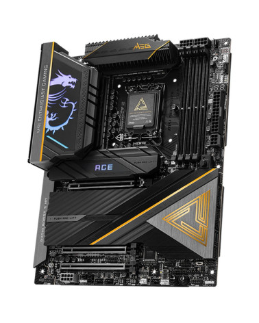 Материнская плата MSI MEG Z890 ACE Z890, LGA1851, 4*DDR5, 3*PCIEx16, 5*M.2, 3*TypeC, 11*USB3.2Gen2, 4*USB3.2Gen1, 4*USB2.0, 4*SA