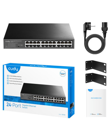 Коммутатор CUDY 24-Port Gigabit Metal Switch 24-Port Gigabit Switch, 24 Gigabit RJ45 Ports, IGMP Snooping, Loop Detection/Preven