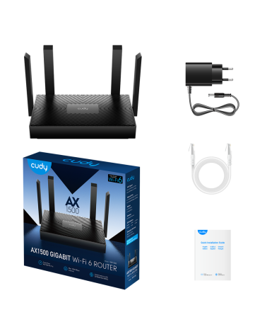 Маршрутизатор CUDY WR1500 AX1500 Gigabit Wi-Fi 6 Router Dual Band, Chipset Realtek, 802.11ax/ac/a/b/g/n, 1201Mbps at 5GHz + 300M