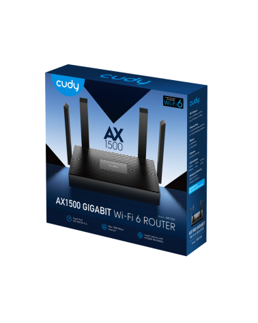 Маршрутизатор CUDY WR1500 AX1500 Gigabit Wi-Fi 6 Router Dual Band, Chipset Realtek, 802.11ax/ac/a/b/g/n, 1201Mbps at 5GHz + 300M
