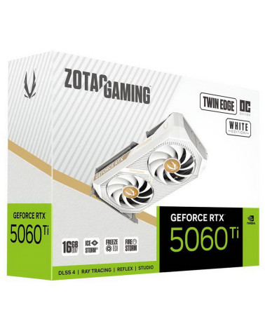 Видеокарта Zotac RTX5060Ti TWIN EDGE OC WHITE ED 16GB GDDR7 128bit 3xDP HDMI 2FAN MEDIUM PACK