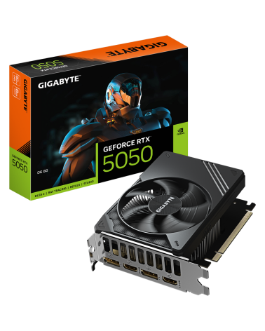Видеокарта Gigabyte RTX5050 D6 8GB GDDR6 128bit 2xDP 2xHDMI 1FAN ITX RTL