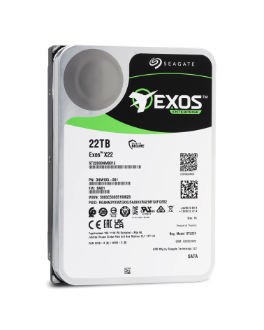 Жесткий диск серверный Seagate Exos X22 ST22000NM001E 22TB 3.5" SATA 6Gb/s, 7200rpm, 512MB, 512e, Bulk 