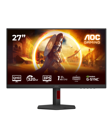 Монитор 27" AOC Q27G4SRU  IPS, 2560x1440, 300Hz, 1ms, 400сd/m, 1000:1, HDR10 | 2xHDMI(2.1), 2xDP(1.4), 2xUSB 3.2 | HAS, Pivot, S