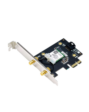 Адаптер беспроводной связи (Wi-Fi) ASUS PCE-AX1800 WiFi 6 Bluetooth 5.2 1201Mbps+574Mbps 5GHz/2.4GHz (90IG07A0-MO0B00) (463849) 