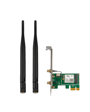 Адаптер беспроводной связи (Wi-Fi) Tenda E30 Сетевой PCIe адаптер AX3000 Wi-Fi 6 2,4/5 ГГц, до 2,98 Гбит/с, 2x5dBi внешние антен