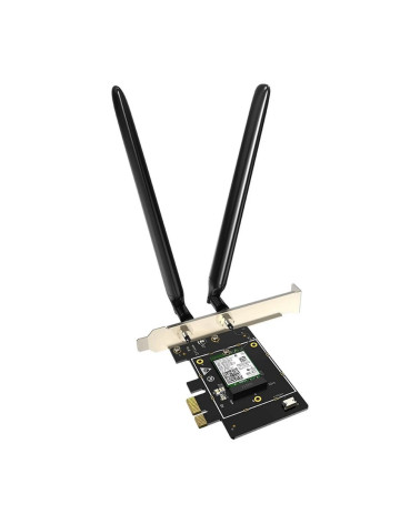 Адаптер беспроводной связи (Wi-Fi) Tenda  E33 Сетевой PCIe адаптер AX5400 , 2,4/5/5 ГГц, до 2402 Мбит/с 