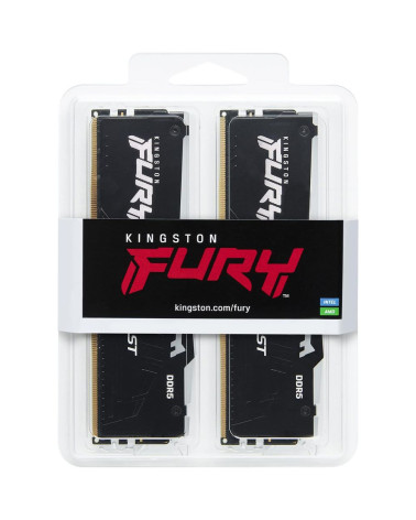Модуль памяти Kingston 64GB DDR5 6000MHz DIMM FURY Beast Black RGB EXPO Non-ECC Unbuffered DIMM (Kit 2*32GB) 2RX8 36-38-38 1.35V