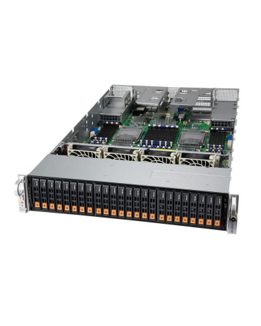 Платформа системного блока SuperMicro SYS-240P-TNRT 2U, 4x LGA4189 Xeon H-Series only, 48x DDR4 3200 DIMM, 24x 2.5" NVMe/SAS3/SA