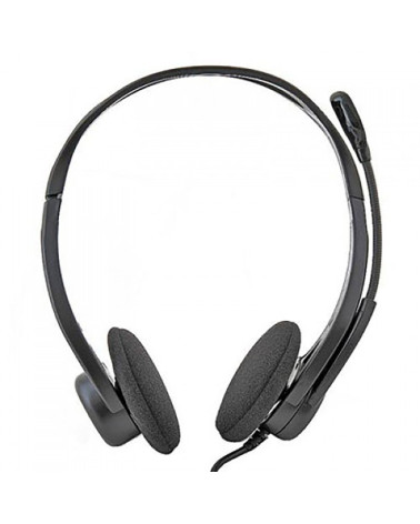 Гарнитура Logitech PC960 |981-000100| черная, USB, поворотный микрофон, пульт управления на кабеле, |981-000100| кабель 2.4м