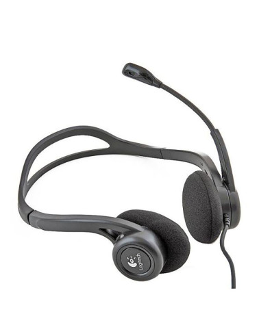 Гарнитура Logitech PC960 |981-000100| черная, USB, поворотный микрофон, пульт управления на кабеле, |981-000100| кабель 2.4м
