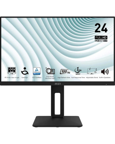 Монитор 23.8" MSI PRO MP242AP  IPS, 1920x1080, 100Hz, 4ms, 300сd/m, 1000:1,  | VGA, HDMI(1.4b), DP(1.2a) | HAS, Pivot, Swivel, I