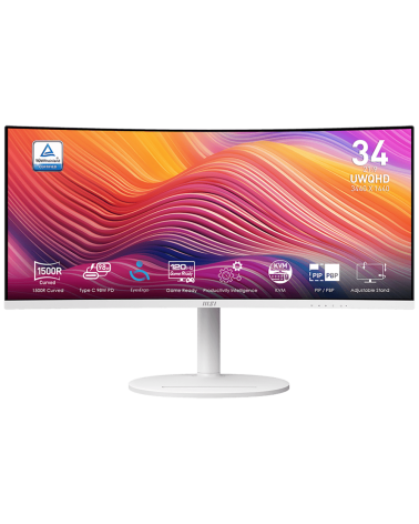 Монитор 34" MSI Modern MD342CQPW Curved VA, 3440x1440, 120Hz, 4ms, 300сd/m, 3500:1, HDR | 2xHDMI(2.0b), DP(1.4a), Type-C(PD-98W)