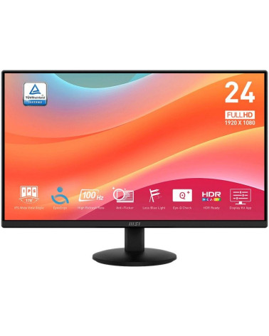 Монитор 23.8" MSI PRO MP242L  IPS, 1920x1080, 100Hz, 4ms, 250сd/m, 1000:1, HDR | HDMI(1.4b), DP(1.2a) | ExPSU, Black 