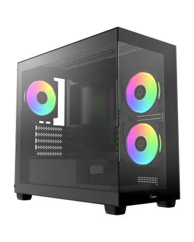Корпус для ПК Case Ocypus Gamma C52 BK ARGB mATX / win / black / 3 ARGB fans / no PSU / Tempered Glass