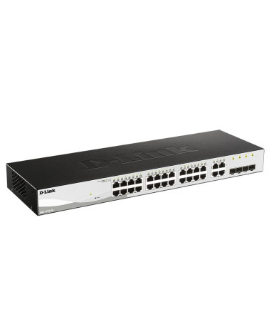 Коммутатор D-Link DGS-1210-28/FL2A Управляемый L2 коммутатор, 24x1000Base-T, 4xCombo 1000Base-T/SFP, защита от статического элек