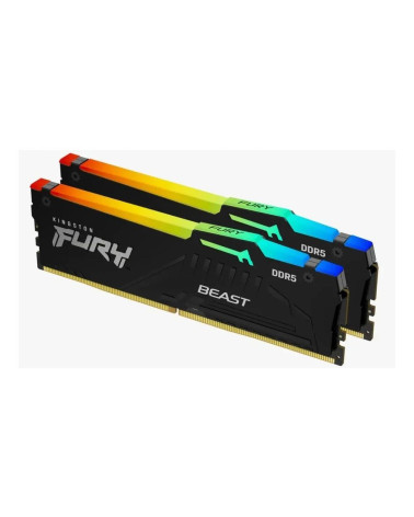 Модуль памяти Kingston 32GB DDR5 5600 DIMM FURY Beast Black RGB kit 2*16,Non-ECC,  CL40, 1.25V, 288-pin RTL