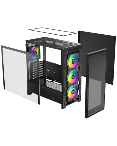 Корпус для ПК Ocypus Case Delta C70 BK ARGB EATX / win / black / 4 ARGB fans /no PSU Delta-C70-BKG400XX-GL