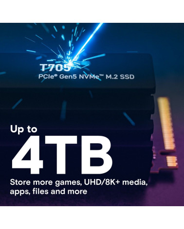 Твердотельный накопитель SSD Crucial T705 2TB PCIe Gen5 NVMe M.2 SSD with heatsink CT2000T705SSD5