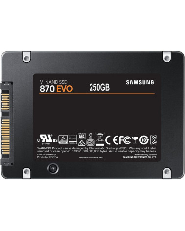 Твердотельный накопитель SSD Samsung 2.5" 250GB 870 EVO Client SSD MZ-77E250 SATA 6Gb/s, 560/530, IOPS 98/88K, MTBF 1.5M, 3D V-N