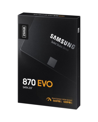 Твердотельный накопитель SSD Samsung 2.5" 250GB 870 EVO Client SSD MZ-77E250 SATA 6Gb/s, 560/530, IOPS 98/88K, MTBF 1.5M, 3D V-N