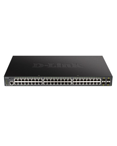 Коммутатор D-Link DGS-1250-52XMP/A1A L2 Smart Switch with 48 10/100/1000Base-T ports and 4 10GBase-X SFP+ ports (48 PoE ports 80
