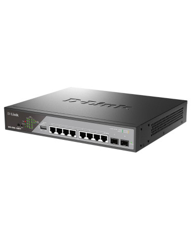 Коммутатор D-Link DSS-200G-10MPP/A1A Настраиваемый L2 коммутатор с 8 портами 10/100/1000Base-T и 2 портами 1000Base-X SFP (8 пор