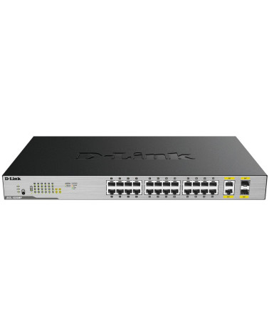 Коммутатор D-Link DGS-1026MP/B2A Неуправляемый коммутатор с 24 портами 10/100/1000Base-T, 2 комбо-портами 100/1000Base-T/SFP (24