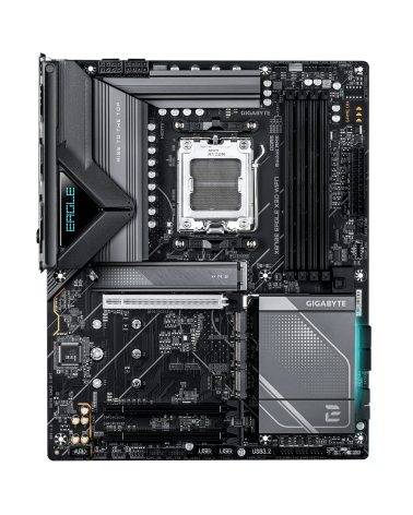 Материнская плата Gigabyte X870E EAGLE X3D WIFI7 X870E, AM5, 4*DDR5, 3*PCIEx16, 4xM.2, 2*TypeC, 4*USB3.2Gen2, 8*USB3.2Gen1, 4*US