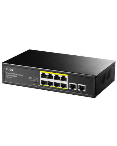 Коммутатор CUDY  FS1010P  8-Port 10/100M PoE+ Switch with 2 Uplink Ports 120W   8-Port 10/100M PSE RJ-45  +2 RJ45 10/100M Uplink